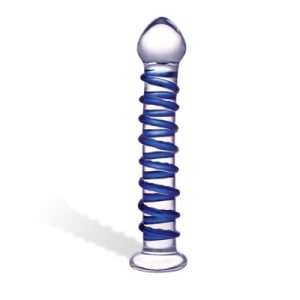 Glazen Dildo Glas - Blue Spiral Glazen Dildo. Erotisch shoppen doe je bij Women Toys; De lekkerste vrouwenspeeltjes