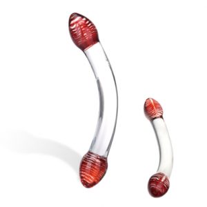 Glazen Dildo Glas - Red Head Double Glazen Dildo. Erotisch shoppen doe je bij Women Toys; De lekkerste vrouwenspeeltjes