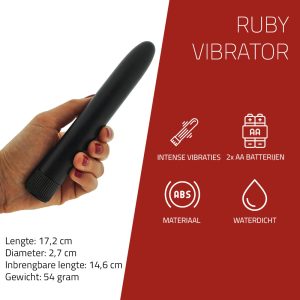 Ruby Klassieke Vibrator 17 cm - womentoys.nl