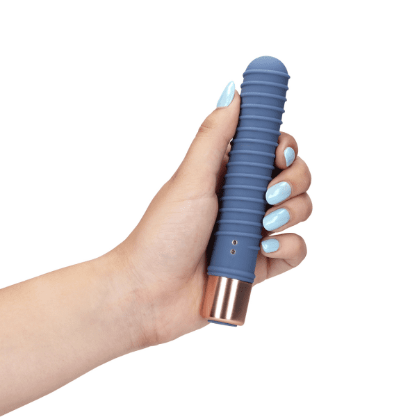 Loveline Ribbed Mini Vibrator Blue Horizon - womentoys.nl