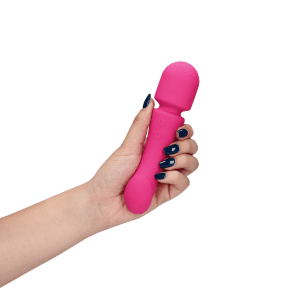 Loveline Ultra Soft Silicone Double Sided Wand Vibrator Prestone Pink - womentoys.nl