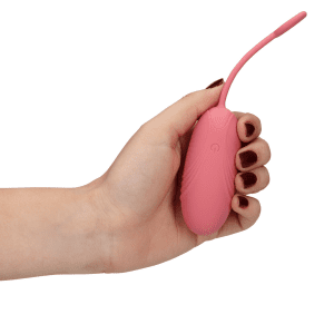 Loveline Ultra Soft Silicone Egg Vibrator With Remote Control Pink Arabesque - womentoys.nl