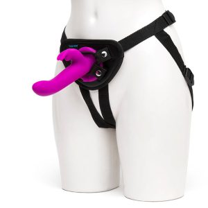 Happy Rabbit Vibrerende Voorbind Vibrator met Harnas Paars - womentoys.nl