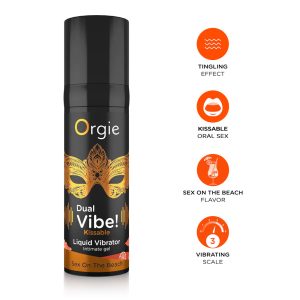 Orgie Dual Vibe Liquid Vibrator Sex On The Beach 15 ml - womentoys.nl