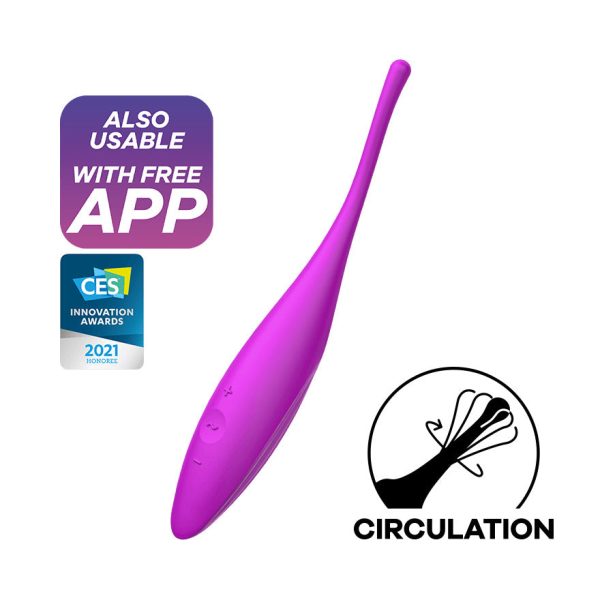 Satisfyer Twirling Joy Tip Clitoris Vibrator Roos - womentoys.nl